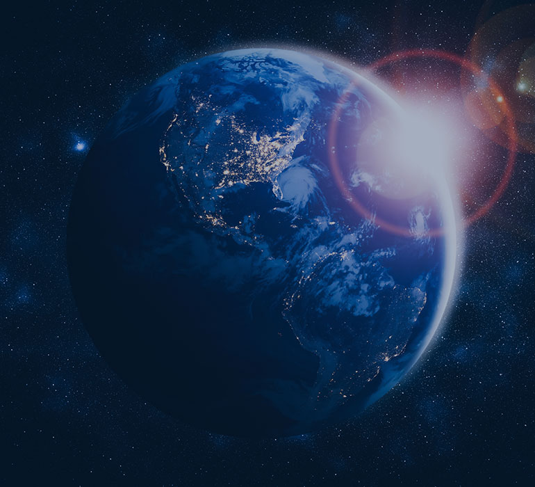 La PlanÃ¨te Terre vue de l'espace montrant les diffÃ©rents continents