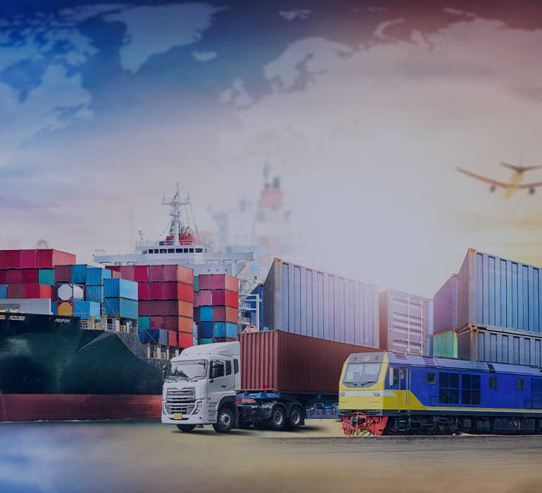 Global business import export fond et conteneurs fret transport concept logistique